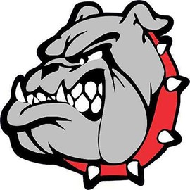 StickerTalk Red Bulldog Mascot Vinyl Sticker, 3 inches by 3 inches