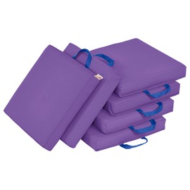 ECR4Kids SoftZone Floor Cushions, Square, Flexible Seating, Purple, 6-Piece