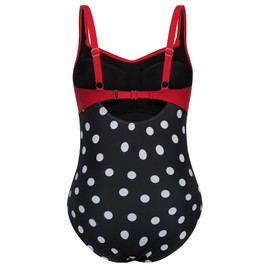 Hanna Nikole Women Plus Size One Piece Swimsuits Tummy Control Bathing Suits Twist Front Ruched Swimwear Polka Dots 5X