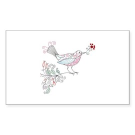 CafePress Swirly Floral Bird Flower Vintage Patterns Sticker Rectangle Bumper Sticker Car Decal