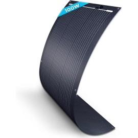 Renogy Solar Panel Mono 100W 12V Lightweight Semi Flexible Black Division