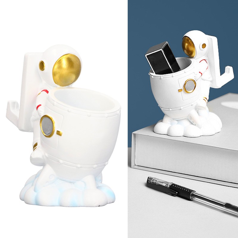 Multifunctional Pen Holder Unique Astronaut Shape Mobile Phone Stand Pen