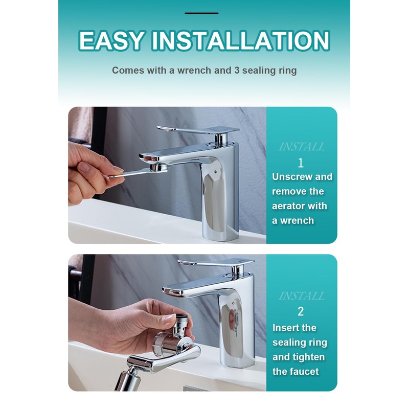YRAKOZIN 1080 Degree Rotating Multifunctional Extension Tap, Tap Attachment with