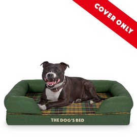 Replacement Outer Cover for The Dog's Bed Orthopedic with Sides, Washable Fabric, Medium (Green Tartan)