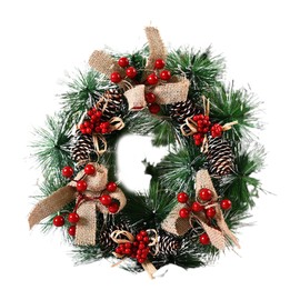 Christmas Wreath Artificial Christmas Hanging Wreath for Front Door Wall Tree Christmas Party Shop Window Decoration