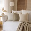 FIOUOVO 12x20 Pillow Covers 100% Cotton Beige Pillow Covers Decorative