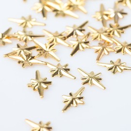 Studded Metal Parts [Pearl Stone Mail Order MK] Classic Motif Light Glitter Approximately 50 tablets (0.3 x 0.2 inches (8 mm x 5 mm) Carefully Selected Parts Handmade Accessories Nail