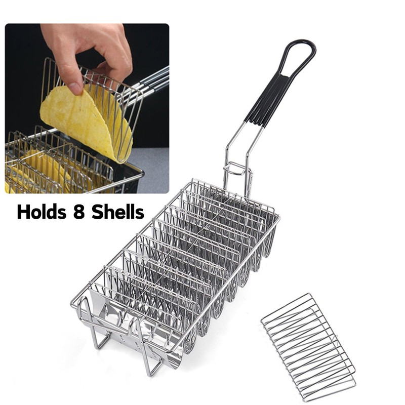 Taco Basket Holds 8 Shells,Deep Fryer Taco Holder Basket Taco