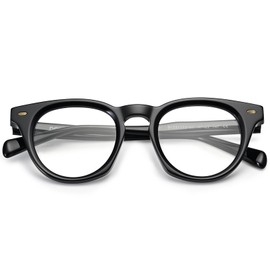 Dollger Blue Light Glasses for Women Men Round Frame Retro Blue Light Blocking Computer Blue Screen Glasses Black