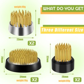 WILLBOND 3 Pcs Flower Frogs Arrangements Supplies, Japanese Flower Arranging Ikebana Kenzan, Pin Holder Arranger Fixed Tools for Plant Fixation Decoration, 0.91, 1.02, 1.3