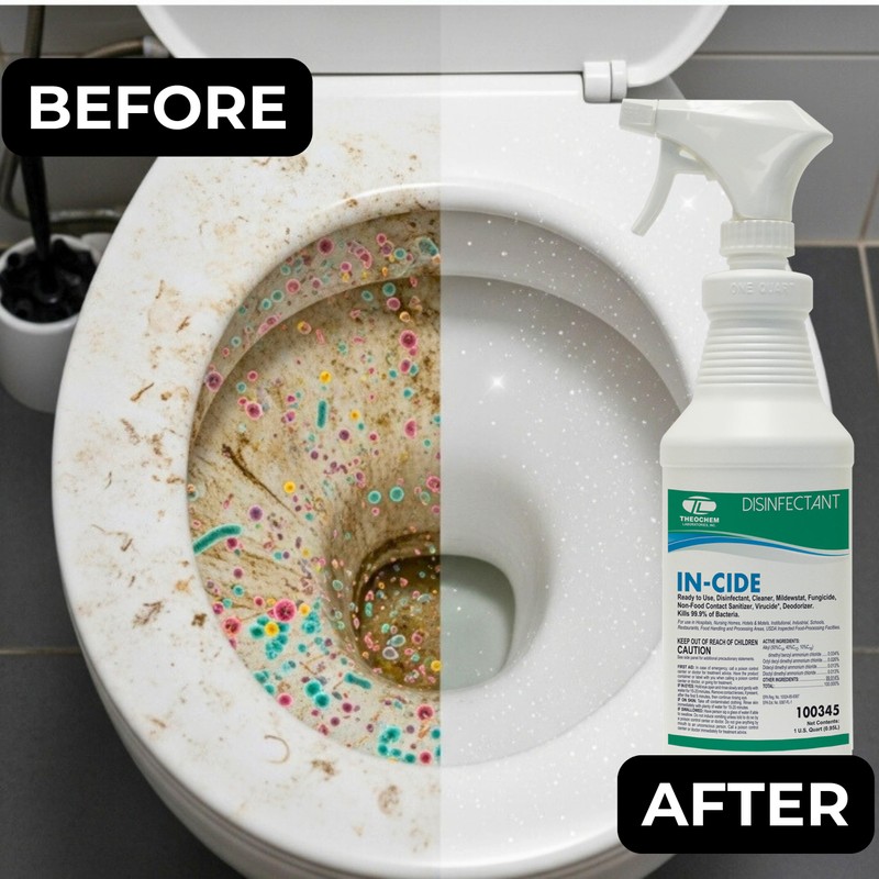 Theochem In-Cide Disinfectant Spray EPA Registered Kills 99.9% of Germs