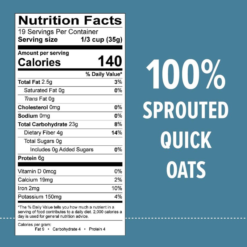 One Degree Organic Foods Sprouted Quick Oats, USDA Organic, Non-GMO