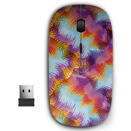 2.4G Ergonomic Portable USB Wireless Mouse for PC, Laptop, Computer, Notebook with Nano Receiver ( Tiedye Design Multicolored )