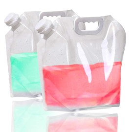 LUCYLANKER 2 x Foldable and Portable Drinking Water Container, Water Bottle, Portable Water Bag, Foldable Water Container, Suitable for Hiking, Camping, Picnic, BBQ (2 White)