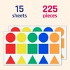 225 Pieces, 5 cm - Large Coloured Shape Stickers, Colour