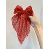 Red Glitter Sequin Hair Bow Clips for Women Girls Big