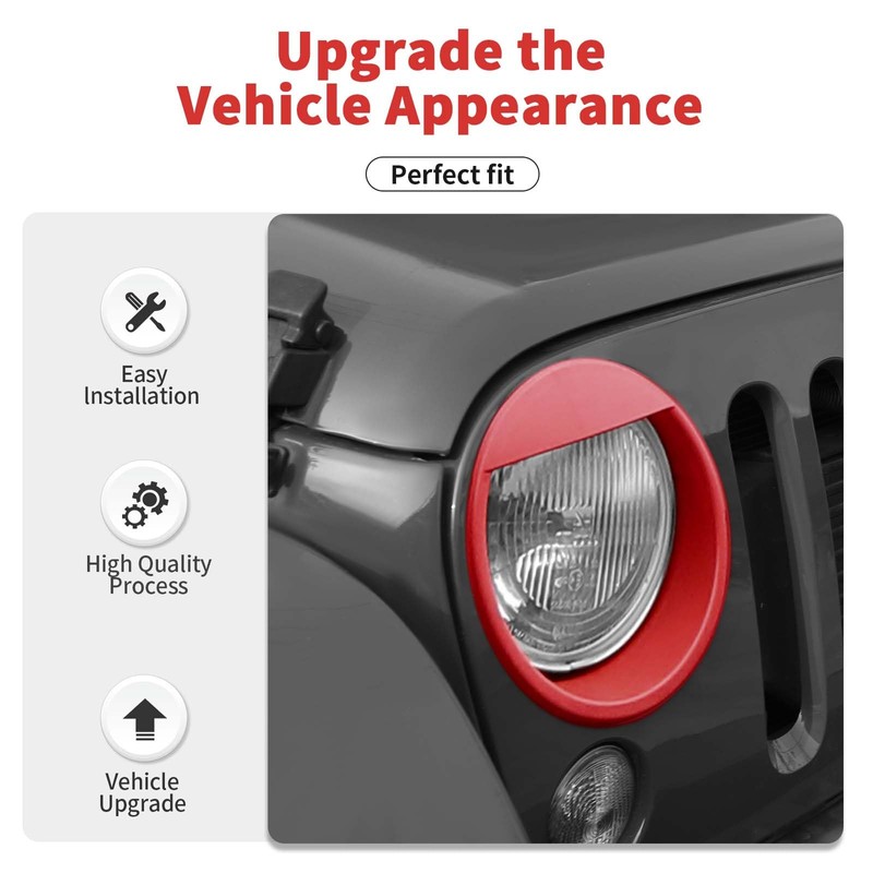 SQQP Front Light Headlight Cover, Angry Bird Style Bezels Trim