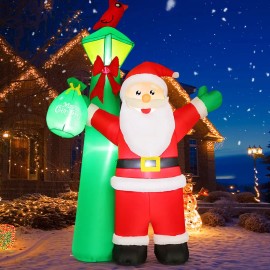 8.2 FT Hot Selling Christmas Inflatable Santa Claus LED Lights Blow up Santa Outdoor Christmas Decorations for Xmas Holidaycolor: Santa, size: Large