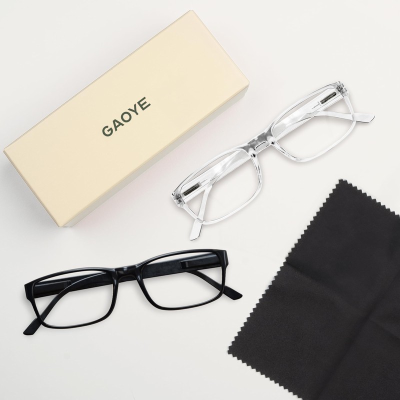 Gaoye 2-Pack of Reading Glasses - Blue-Light Filter, UV Protection