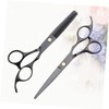 BIUDECO 2pcs Professional Hair Cutting Scissors Black Barbers Shears for