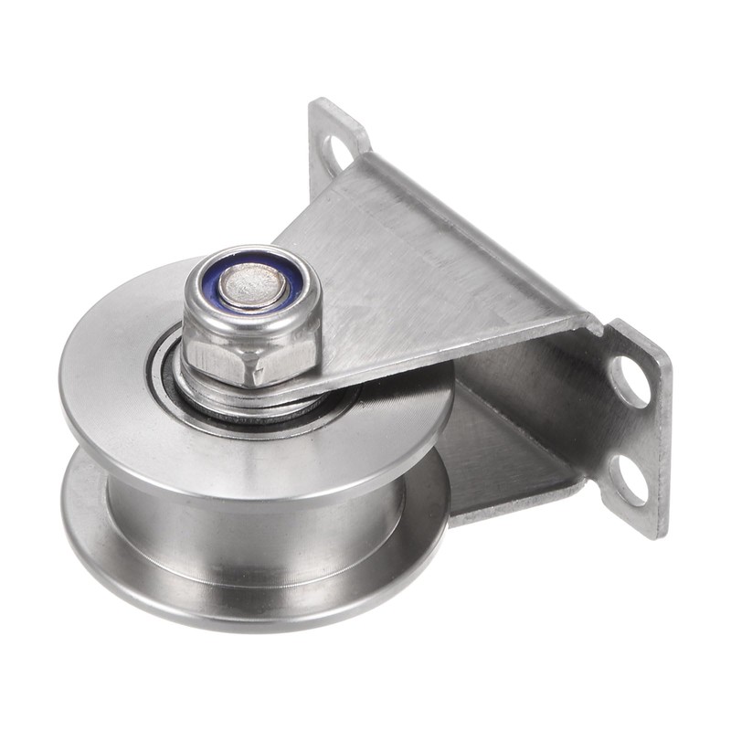 sourcing map 1 x H-groove castor, 1.89 inches, 201 stainless