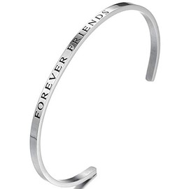 Jude Jewelers Pulsera apilable de acero inoxidable con mantra, regalo de graduación, Metal