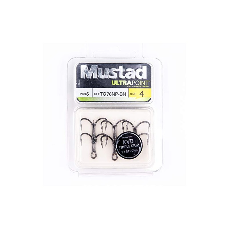 ULTRAPOINT #4 Mustad KVD Elite Triple Grip Fishing Hook, Trebles