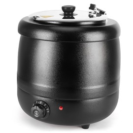 10.5QT Soup Warmers Commercial Soup Kettle with Stainless Steel Hinged Lid and Detachable Insert Pot, Electric Soup Pot for Restaurants and Party, Home, Catering (Black)