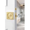 goldenwarm Brushed Gold Pocket Door Lock with Pull, Square Pocket