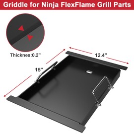 Griddle Plate for Ninja FlexFlame PG300 Grills, Nonstick Half Griddle Insert for Ninja FlexFlame XSKHLFGRIDLE Grill Replacement Accessories