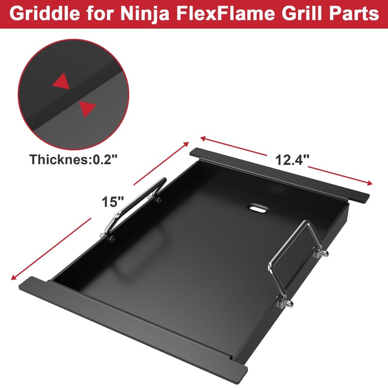 Griddle Plate for Ninja FlexFlame PG300 Grills, Nonstick Half Griddle