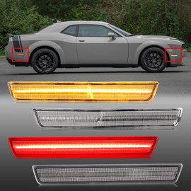 Mynoway LED Side Marker Lights Replacement for Challenger SRT Hellcat/Redeye, R/T Scat Pack Widebody 2018-2022, Demon/Super Stock, Side Fender Parking Lamp Replace OE 68195796AB, 68319391AA