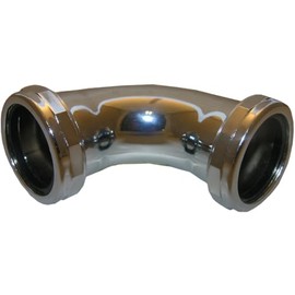 Pipe Fitting, Ell, 45-Degree, Slip Joint Elbow Ends, Chrome-Plated Brass, 1.5-In.