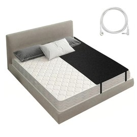 Grounding Mat for Bed, Conductive Earthing Mat for Improve Sleep Relieve Stress, Premium PU Leather Anti-Slip Grounding Pad with Grounding Cord, Black, 27" * 60"