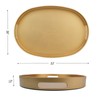 Omuriko Gold Oval Decorative Tray with Handles, Versatile Serving Tray