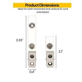 Performore 100 Metal Snap Badge Clips (26mm x 12mm) with Clear Strap and Secure Snap Closure – Durable ID Badge Holders for Work, Events, Conferences, and Daily Use – Reliable Name Tag Accessories