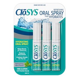 CloSYS Oral Breath Spray, 0.31 Ounce (3 Count), Mint, Sugar Free, pH Balanced, Fights Bad Breath