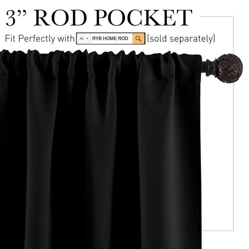 RYB HOME RV Camper Door Window Curtains -Blackout Privacy Curtains