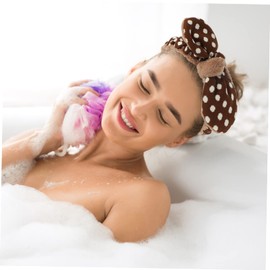 Baluue 2pcs Plush Makeup Headband for Women Hairband Bow for and Comfortable Face Washing Accessories Striped Dot Styles