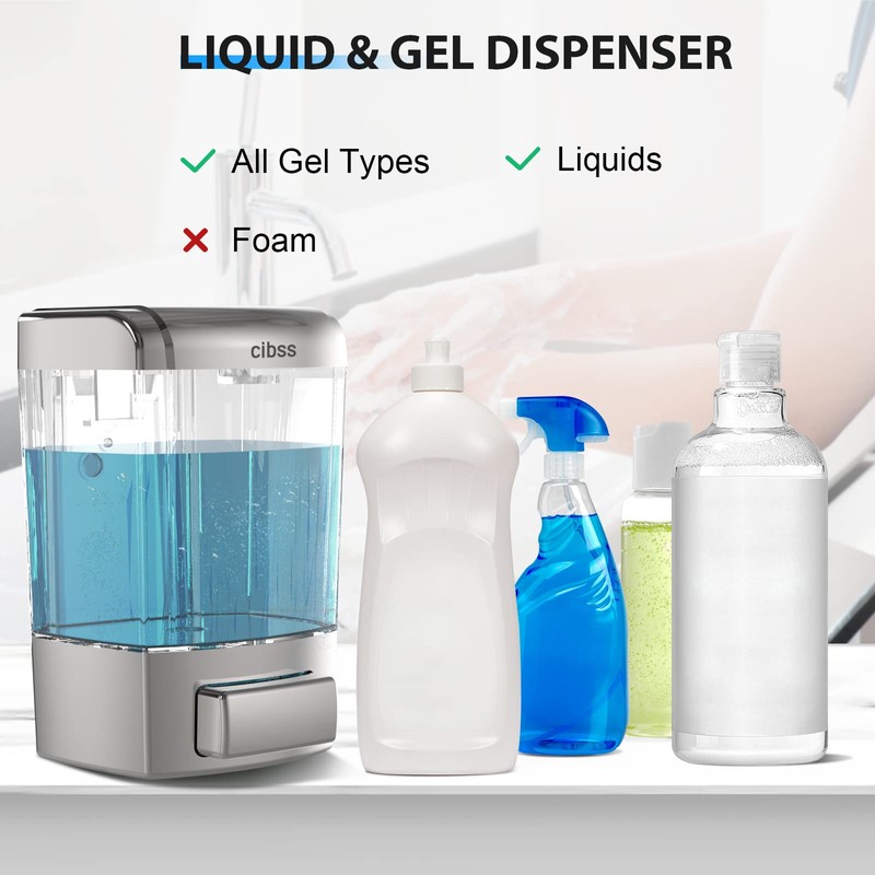 CIBSS Manual Soap Dispenser, 23.7oz/700ml Wall Mount Soap Dispenser, Large