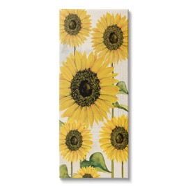 Stupell Industries Farmhouse Sunflower Bunch Vintage Script Text, Designed by Stephanie Workman Marrott Canvas Wall Art, 13 x 30, Yellow