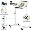 Panta Height Adjustable Rolling Laptop Stand, Overbed Table with 2