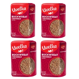 Uvelka Buckwheat Groats Extra, 1500 Gram Pack of 4