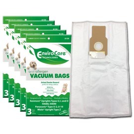 EnviroCare Replacement Allergen Vacuum Bags Designed to fit Kenmore 50688 and 50690 Type U, L, and O, Panasonic Type U-2, U-10 Uprights 15 Pack