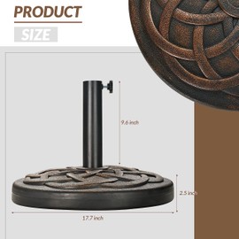 Elevon Elevon 35lb Heavy Duty Umbrella Base, Bronze
