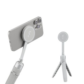 ShiftCam SnapStand Mini - Video Selfie Stick and Magnetic Tripod - MagSafe Compatible - Snaps on to Any Phone - Tiltable Design | Stone