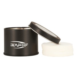 IKAPE 58.5mm Espresso Paper Filters (200pc), Coffee Puck Screen Paper Filters Compatible with 58.5mm Portafilters Basket, Ultra Thin Replacement Paper Filters - Come with Premium Metal Storage Case