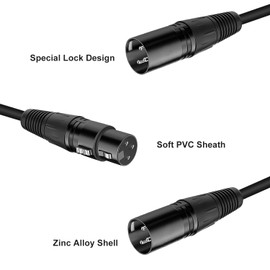 YINGAYOU XLR Splitter Cable 2 Female to 1 Male XLR Y Splitter Cable 50 cm Microphone Cable (1 Female 2 Male, 0.5 m)