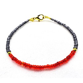 LKBEADS Unisex Orange & Grey Spinel 2 mm Rondelle Shape Smooth Cut Link Chain Stacking 7 Inch Bracelet #Code (BRAC_CLA_329), Stone Sterling Silver Metal, Orange & Gray Spinel