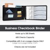 Business Check 7 Ring Checkbook Binder, PU Leather Portfolio, Built